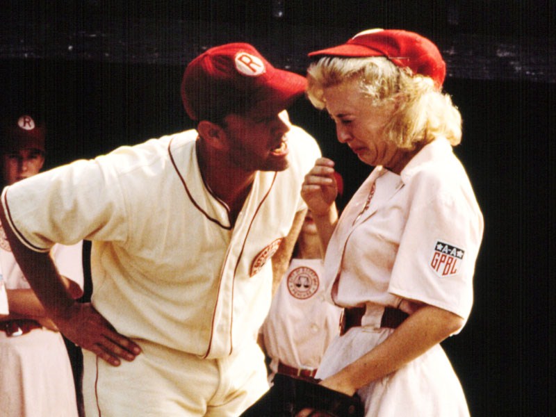 Tom Hanks yeling in A League of Their Own