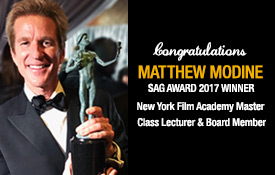 SAG BEST ENSEMBLE AWARD WIN FOR MASTER CLASS LECTURER AND NEW YORK FILM ACADEMY BOARD MEMBER MATTHEW MODINE